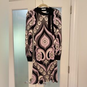 Emilio Pucci Dress with Bow in Black, Grey, and Lavender - US 6